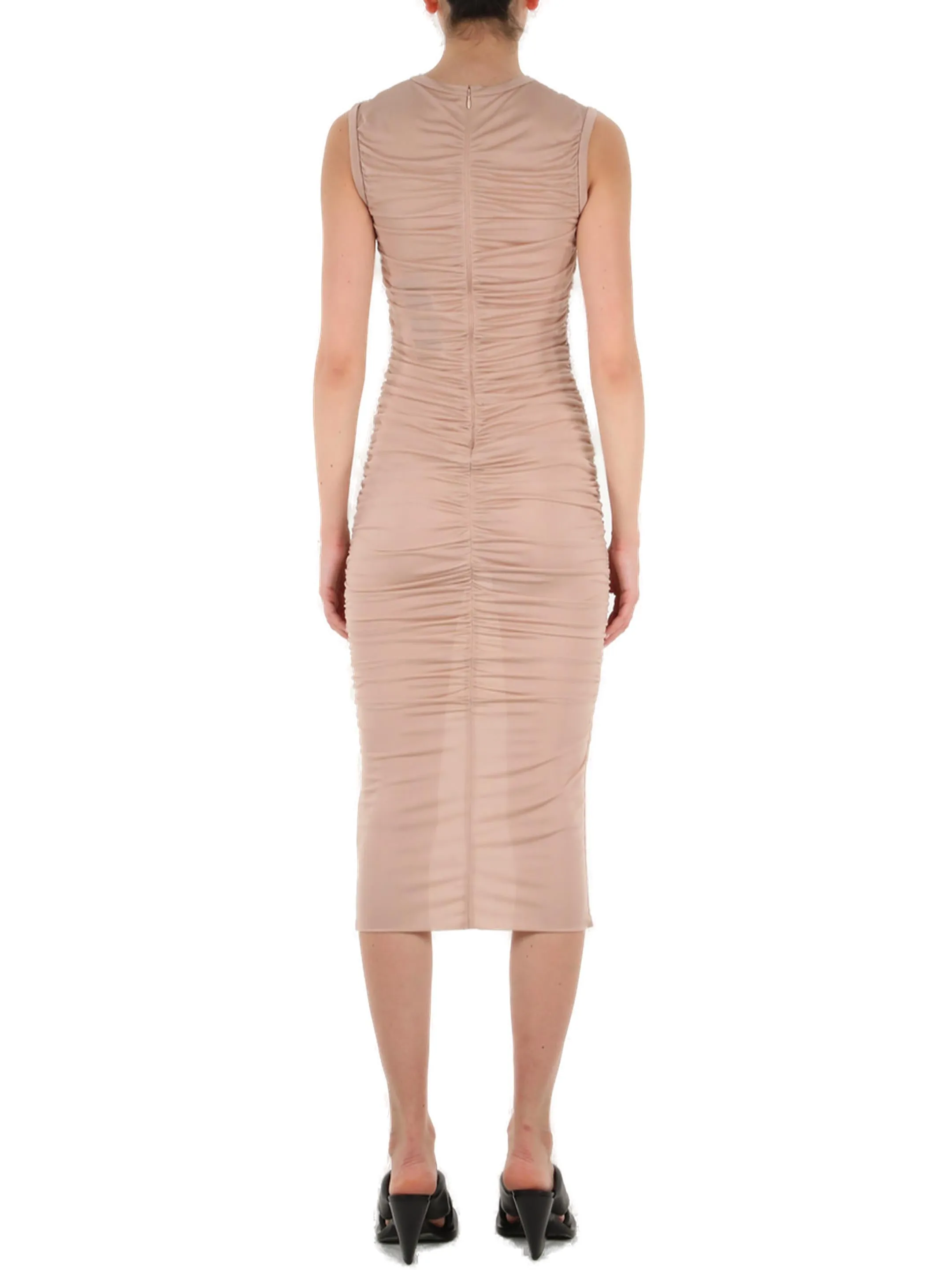 Dolce & Gabbana Ruched Sleeveless Midi Dress