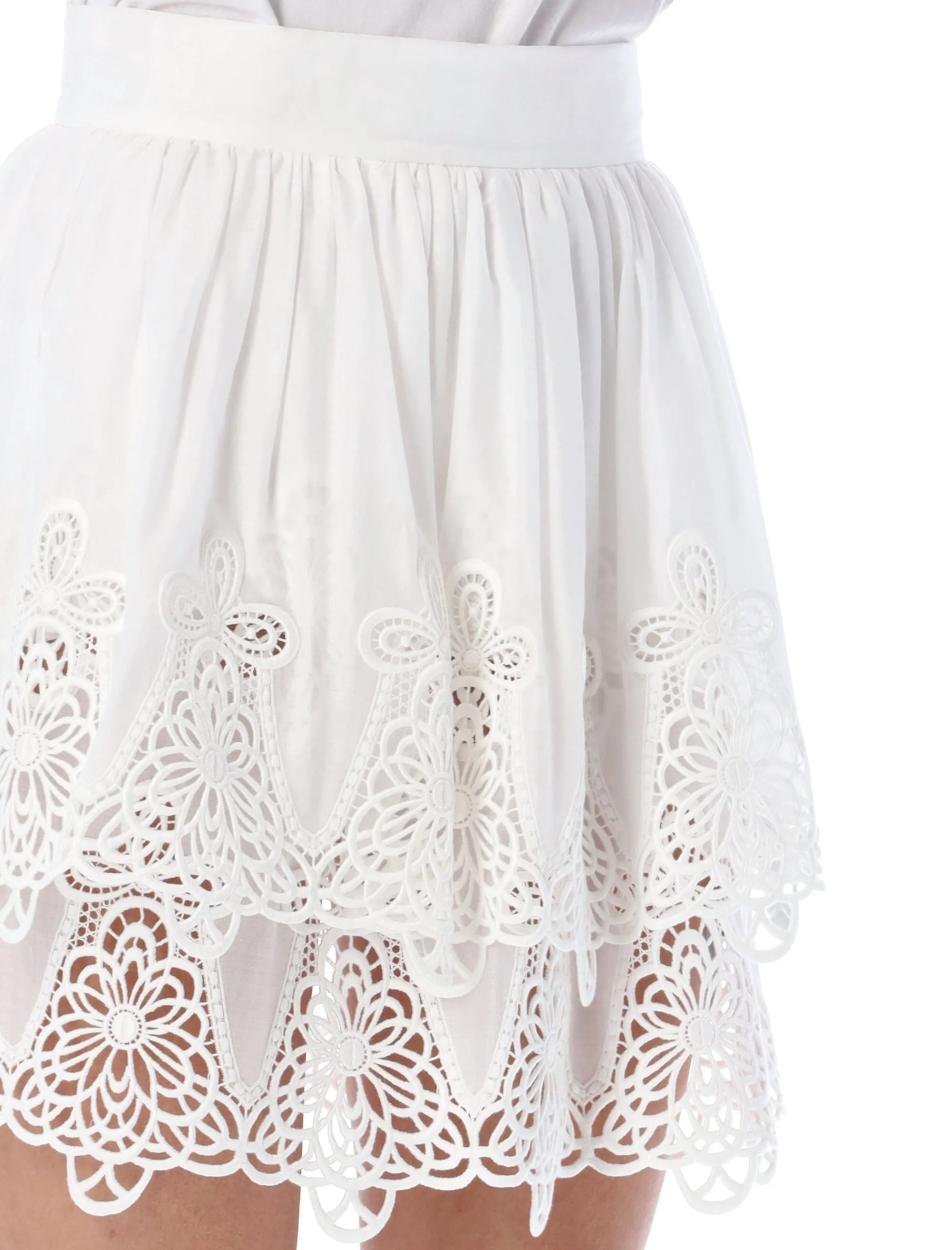 Dolce & Gabbana Ruffled Embroidered Mini Skirt