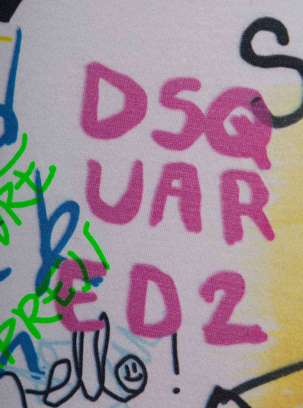 Dsquared2 Allover Graffiti Printed Crewneck T-Shirt