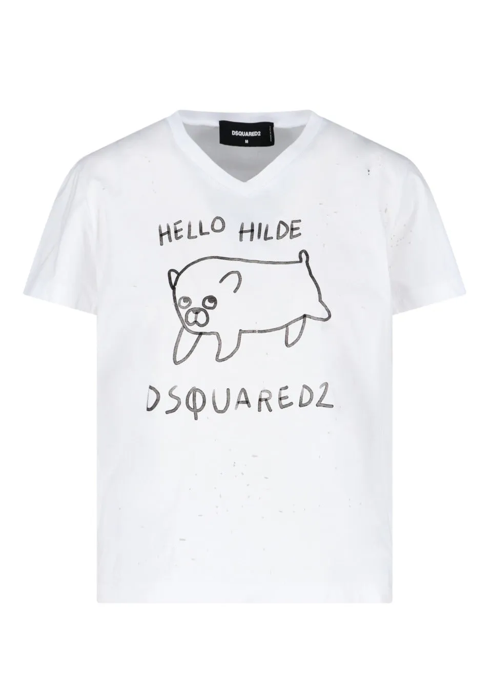 Dsquared2 Graphic Print V-Neck T-Shirt