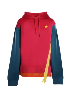 Dsquared2 Logo Detailed Colour Block Drawstring Hoodie
