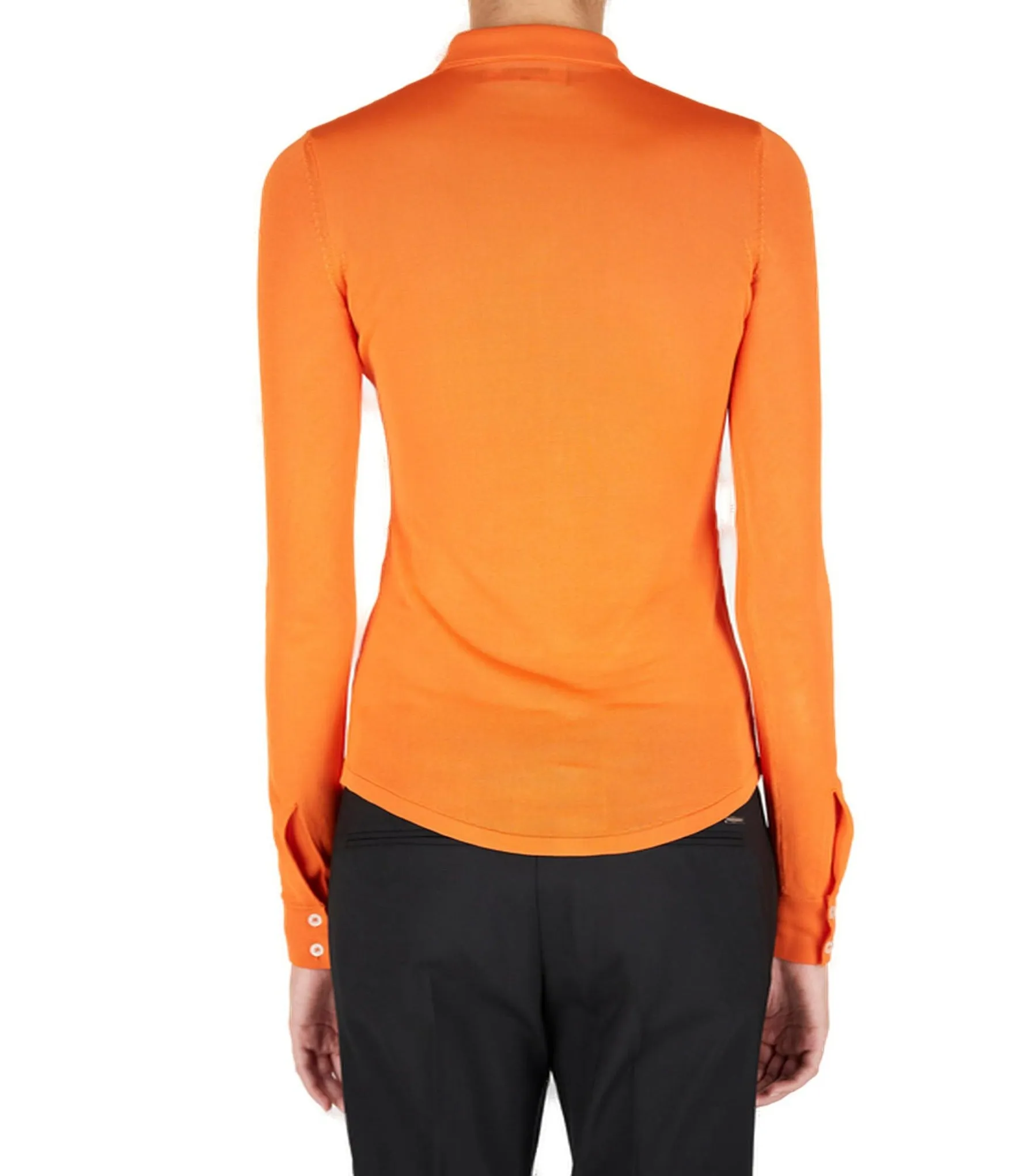 Dsquared2 Logo Plaque Long Sleeved Polo Shirt