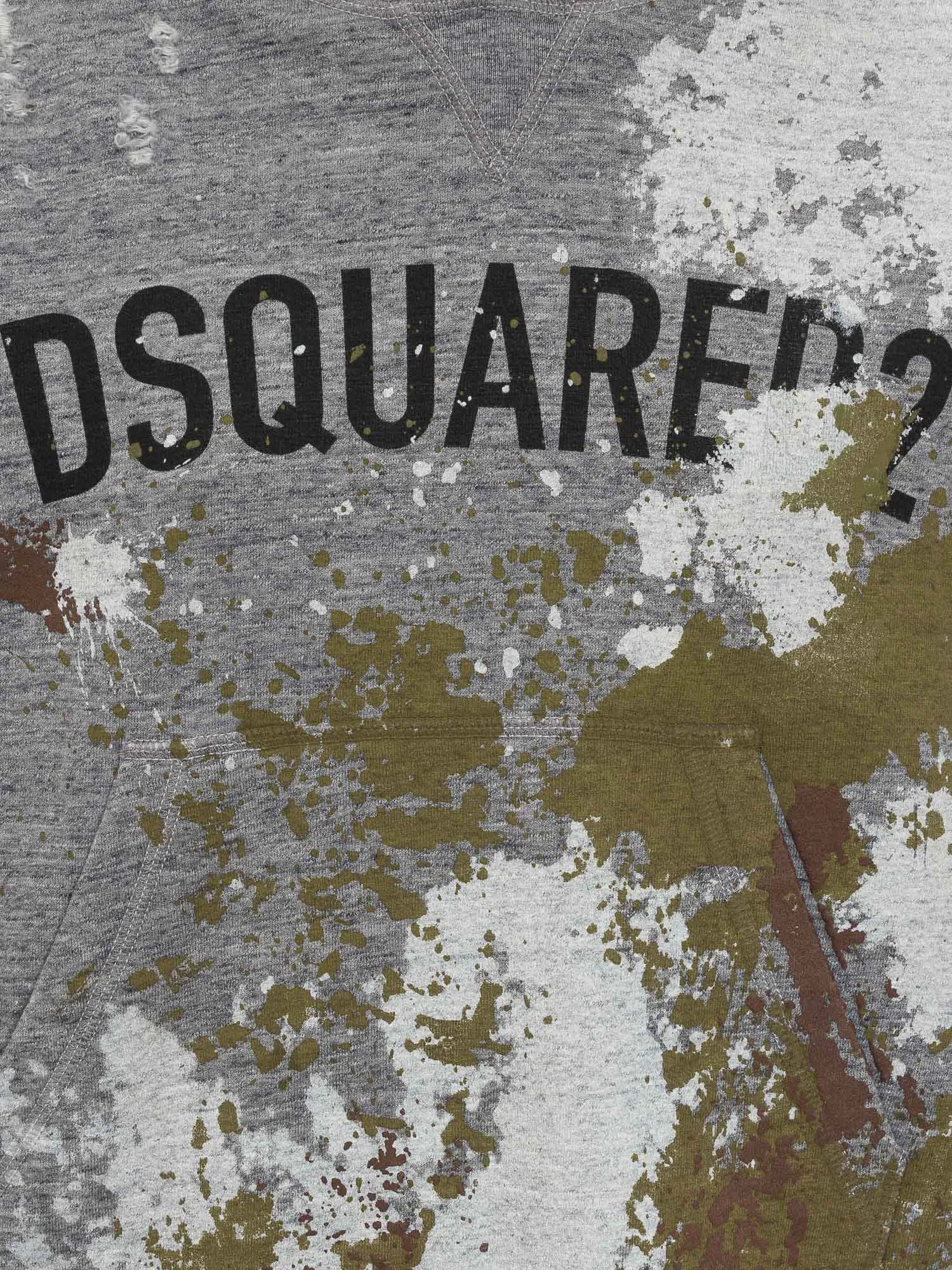 Dsquared2 Paint Splatter Logo Printed Hoodie