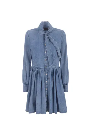 Dsquared2 Pussy Bow Dart Detailed Dress