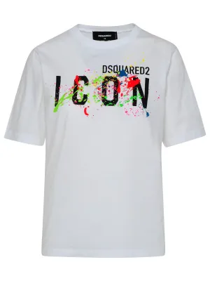 Dsquared2 Splattered Icon Logo Printed T-Shirt