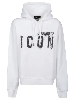 Dsquared2 Spray-Paint Straight Hem Hoodie