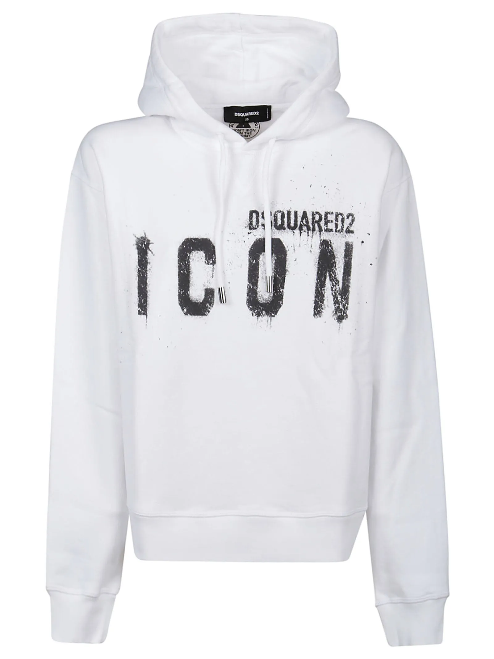 Dsquared2 Spray-Paint Straight Hem Hoodie