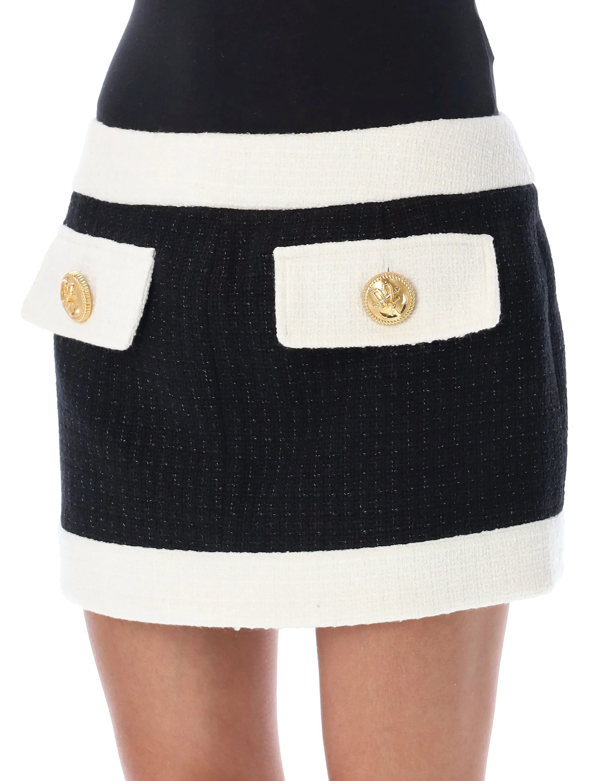 Dsquared2 Tweed Button-Detailed Mini Skirt