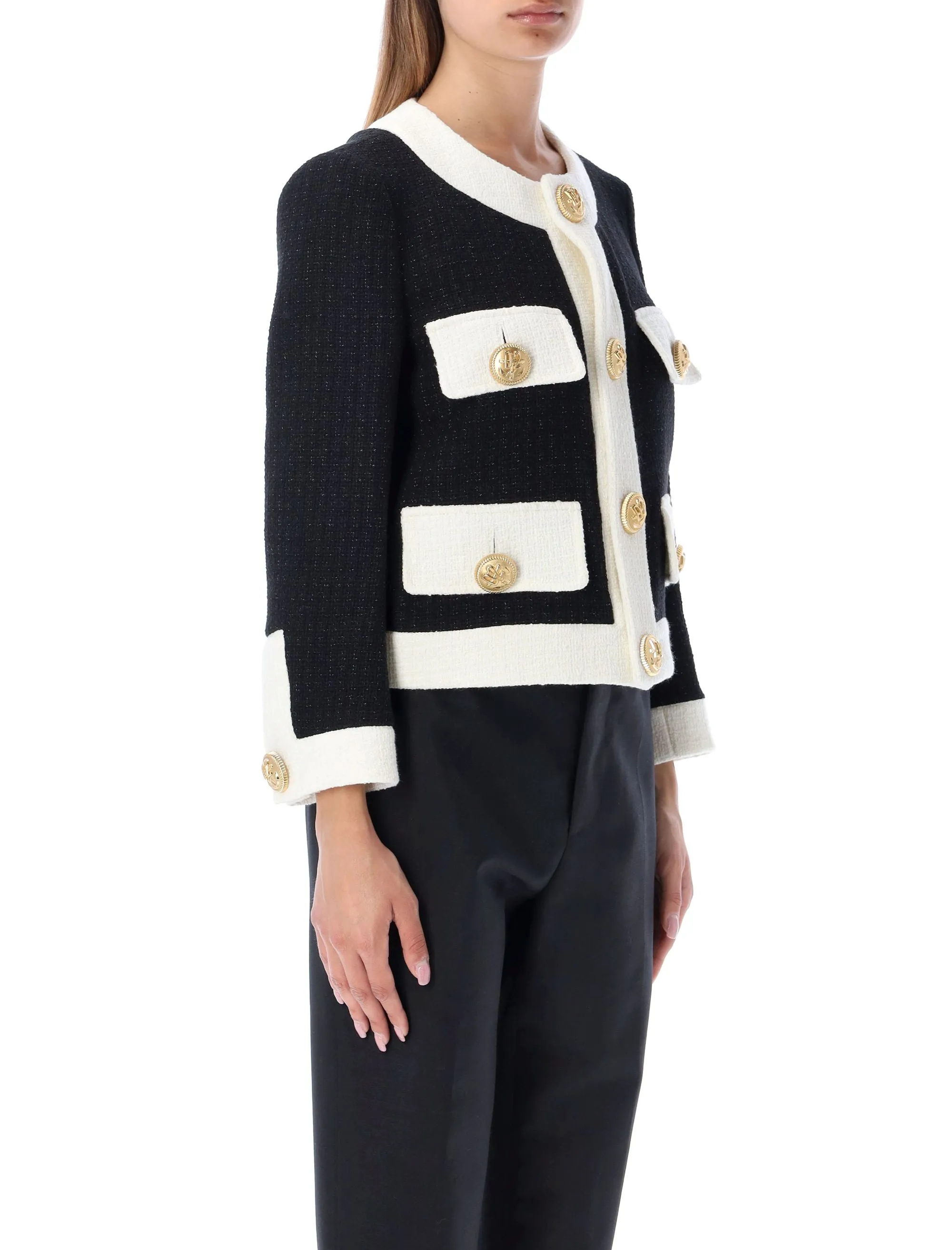 Dsquared2 Tweed Button-Up Boxy Jacket