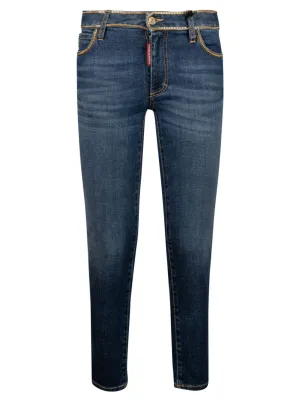 Dsquared2 Twiggy Chain Trim Cropped Jeans