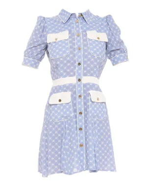 Elisabetta Franchi All Over Logo Printed Shirt Dress