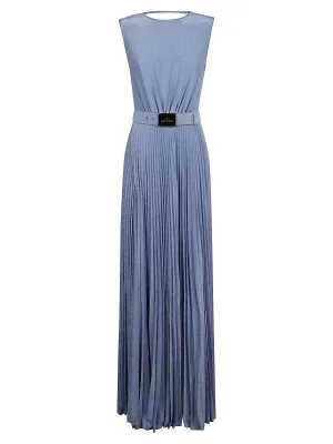 Elisabetta Franchi Cowl Neck Pleated Maxi Dress