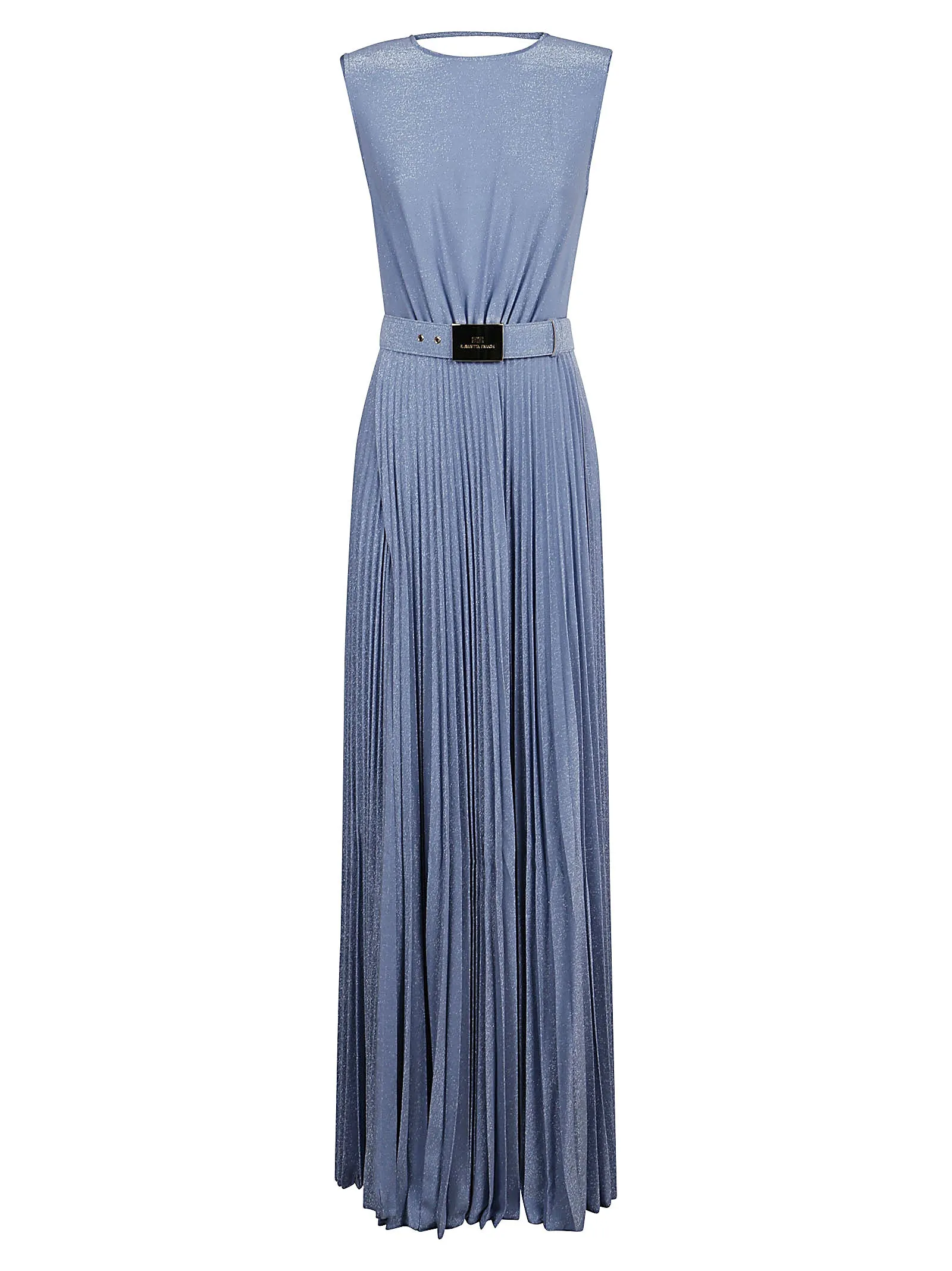 Elisabetta Franchi Cowl Neck Pleated Maxi Dress