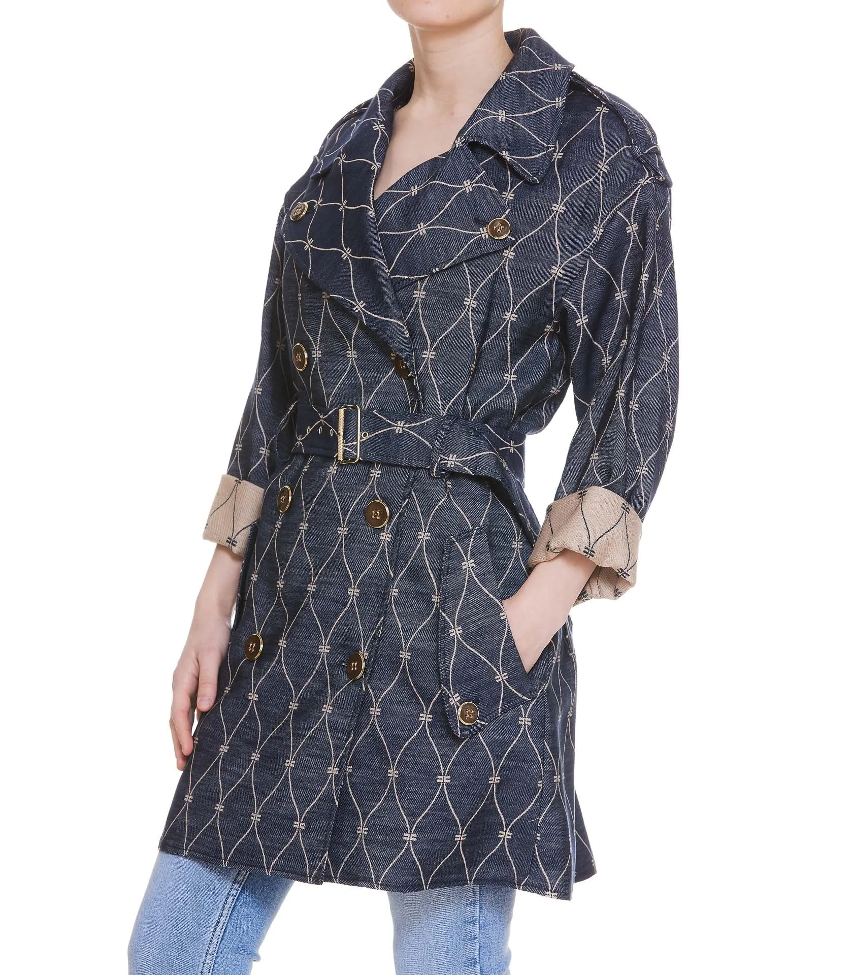 Elisabetta Franchi Double-Breasted Belted Coat