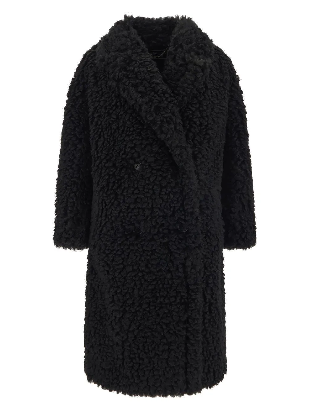 Elisabetta Franchi Double-Breasted Sheepskin Effect Coat