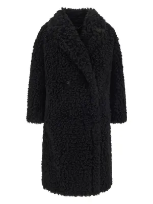 Elisabetta Franchi Double-Breasted Sheepskin Effect Coat