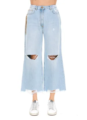 Elisabetta Franchi High-Waisted Distressed Jeans