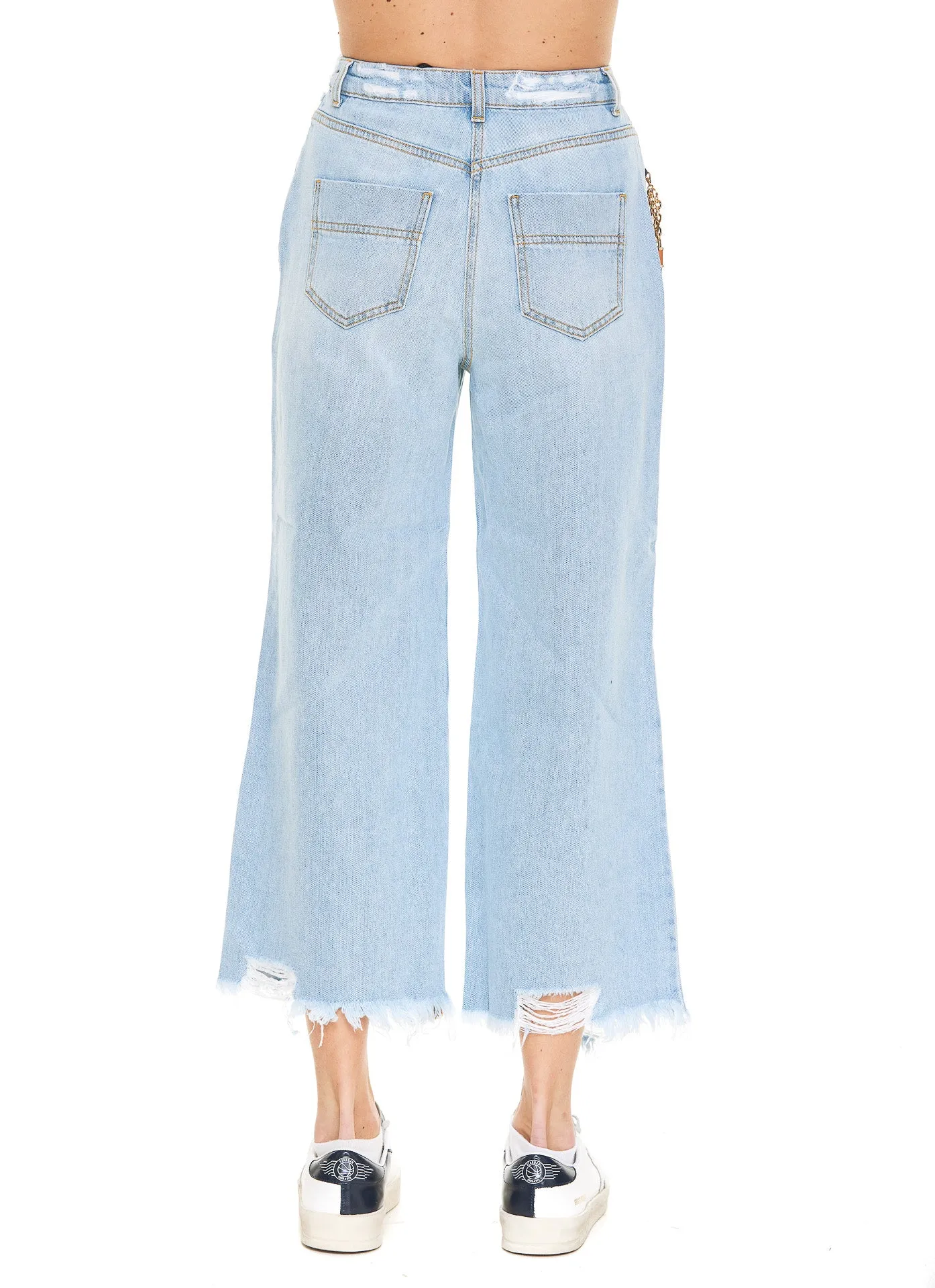 Elisabetta Franchi High-Waisted Distressed Jeans