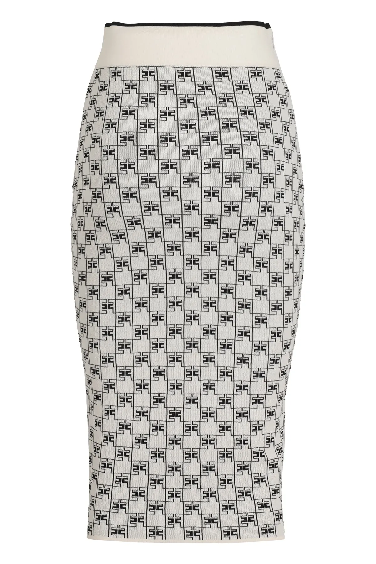 Elisabetta Franchi Jacquard Logo Midi Skirt