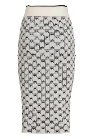 Elisabetta Franchi Jacquard Logo Midi Skirt