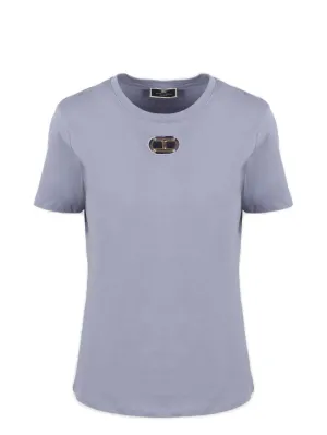 Elisabetta Franchi Logo Plaque Crewneck T-Shirt