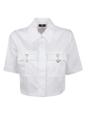 Elisabetta Franchi Short-Sleeved Cropped Shirt
