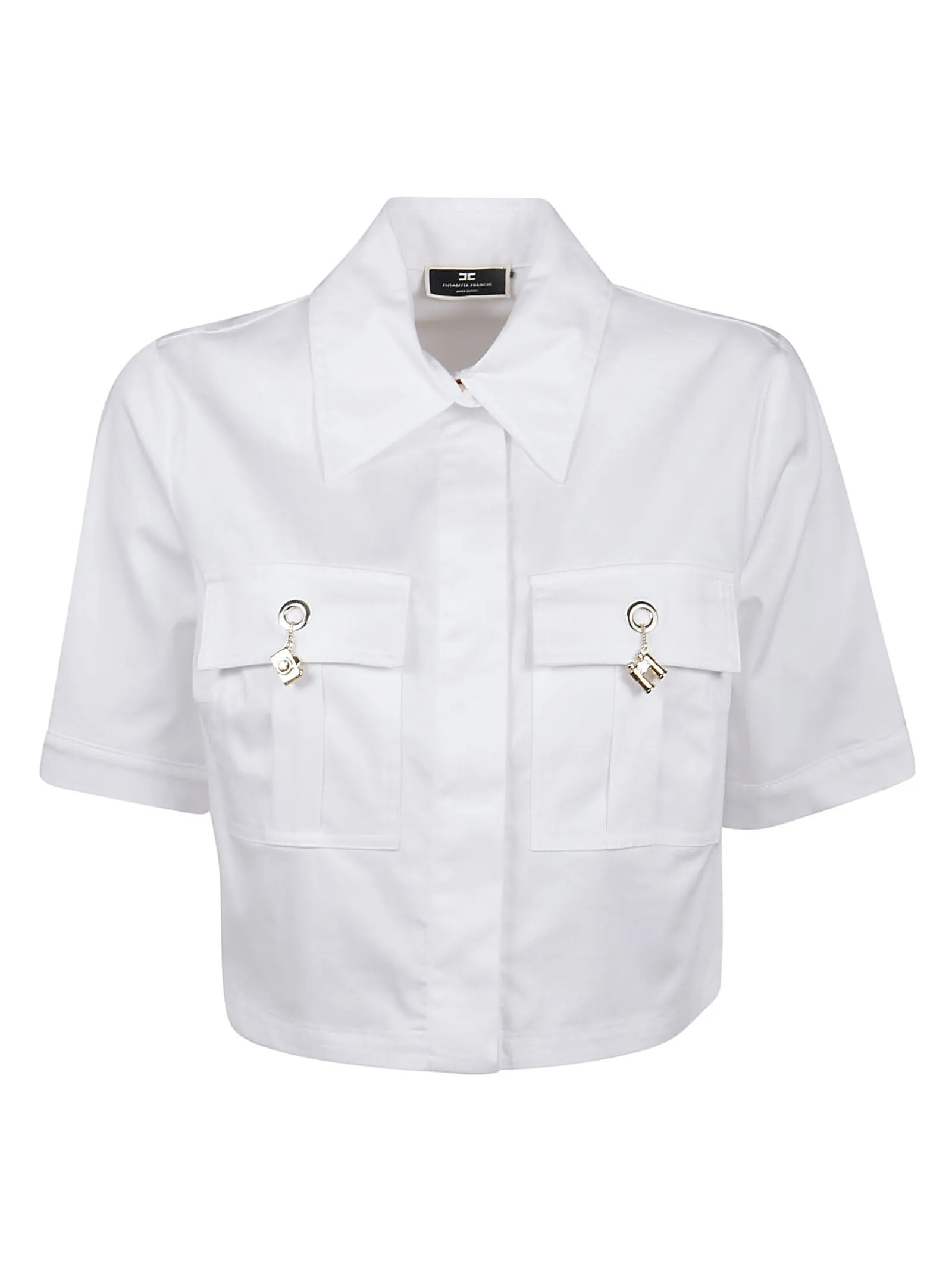 Elisabetta Franchi Short-Sleeved Cropped Shirt