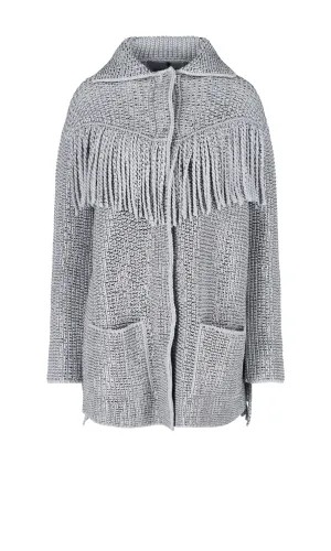 Ermanno Scervino Fringed Metallic-Detailed Card-Coat