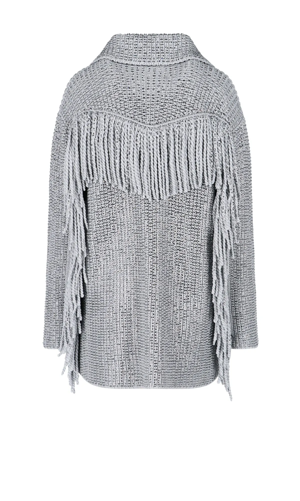 Ermanno Scervino Fringed Metallic-Detailed Card-Coat
