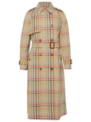 Etro Belted-Waist Checked Trench Coat