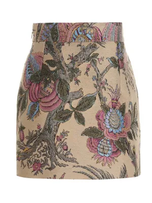 Etro Floral Embroidered Mini Skirt