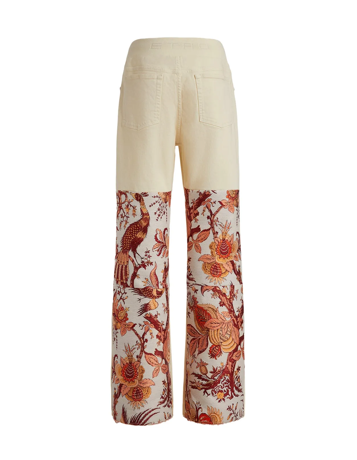 Etro Jacquard Panelled Wide Leg Jeans