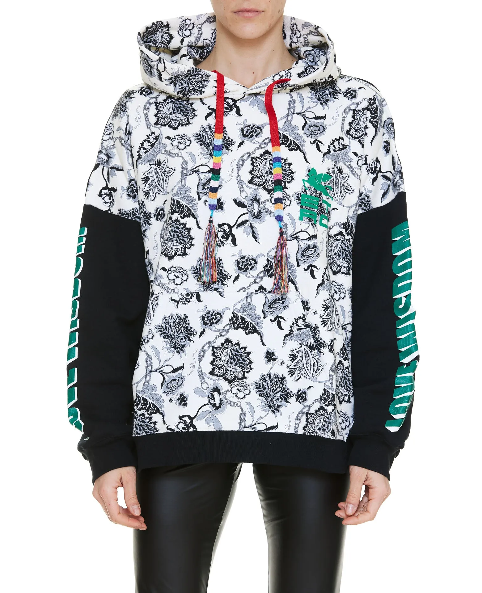 Etro Logo Embroidered Floral Print Panelled Hoodie