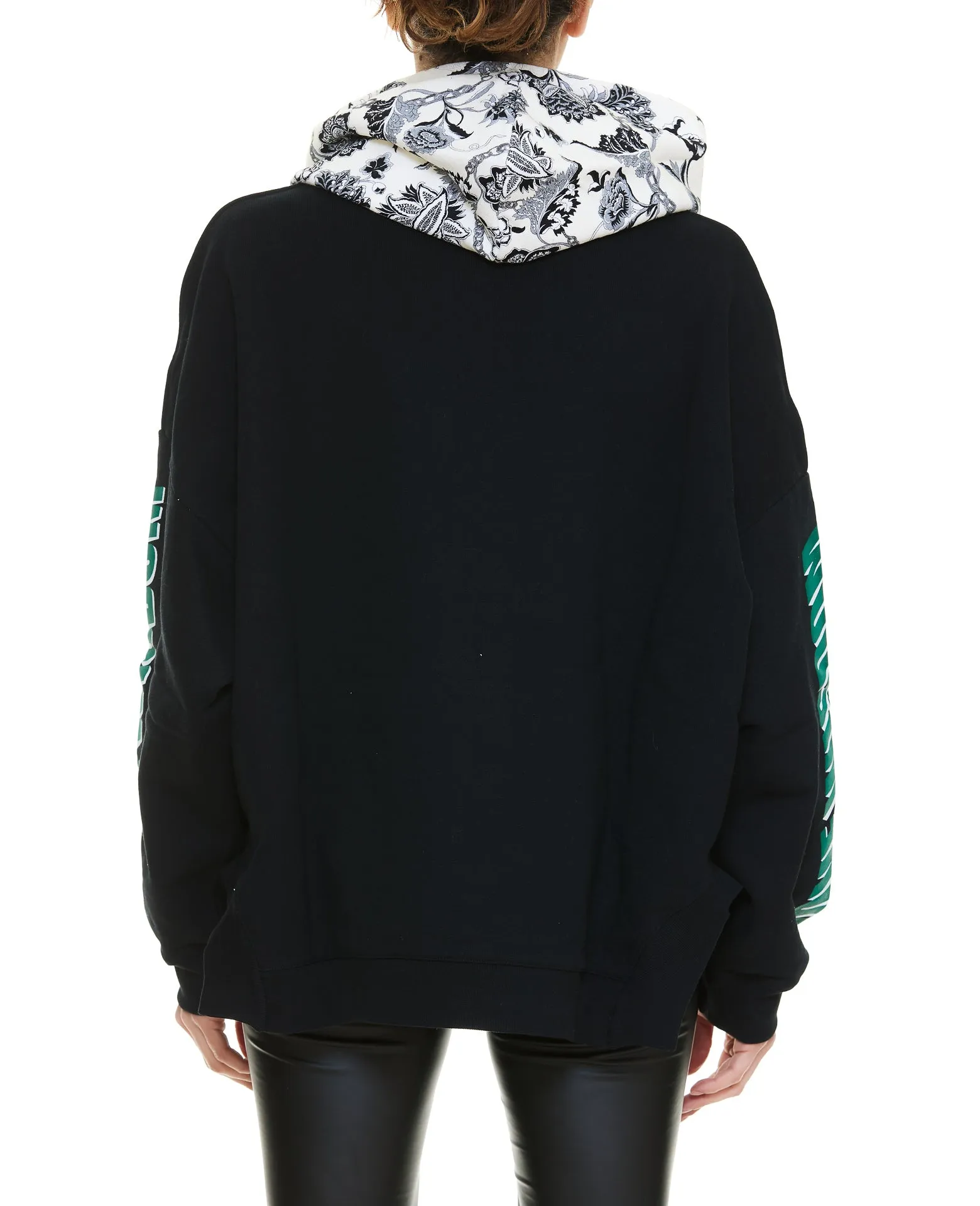 Etro Logo Embroidered Floral Print Panelled Hoodie