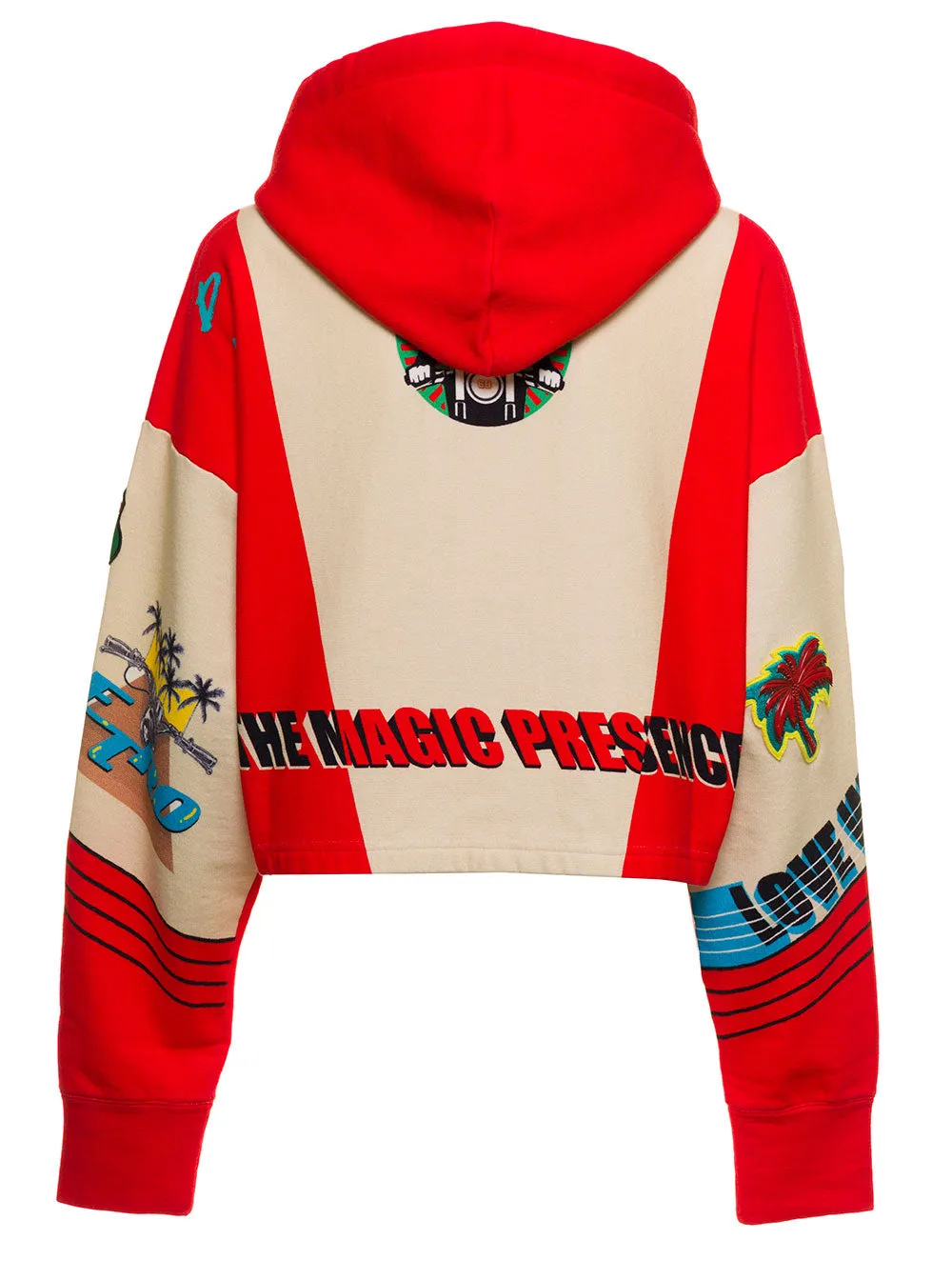Etro Logo Print Colour-Block Cropped Hoodie