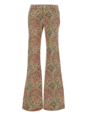 Etro Paisley Printed Mid Rise Jeans
