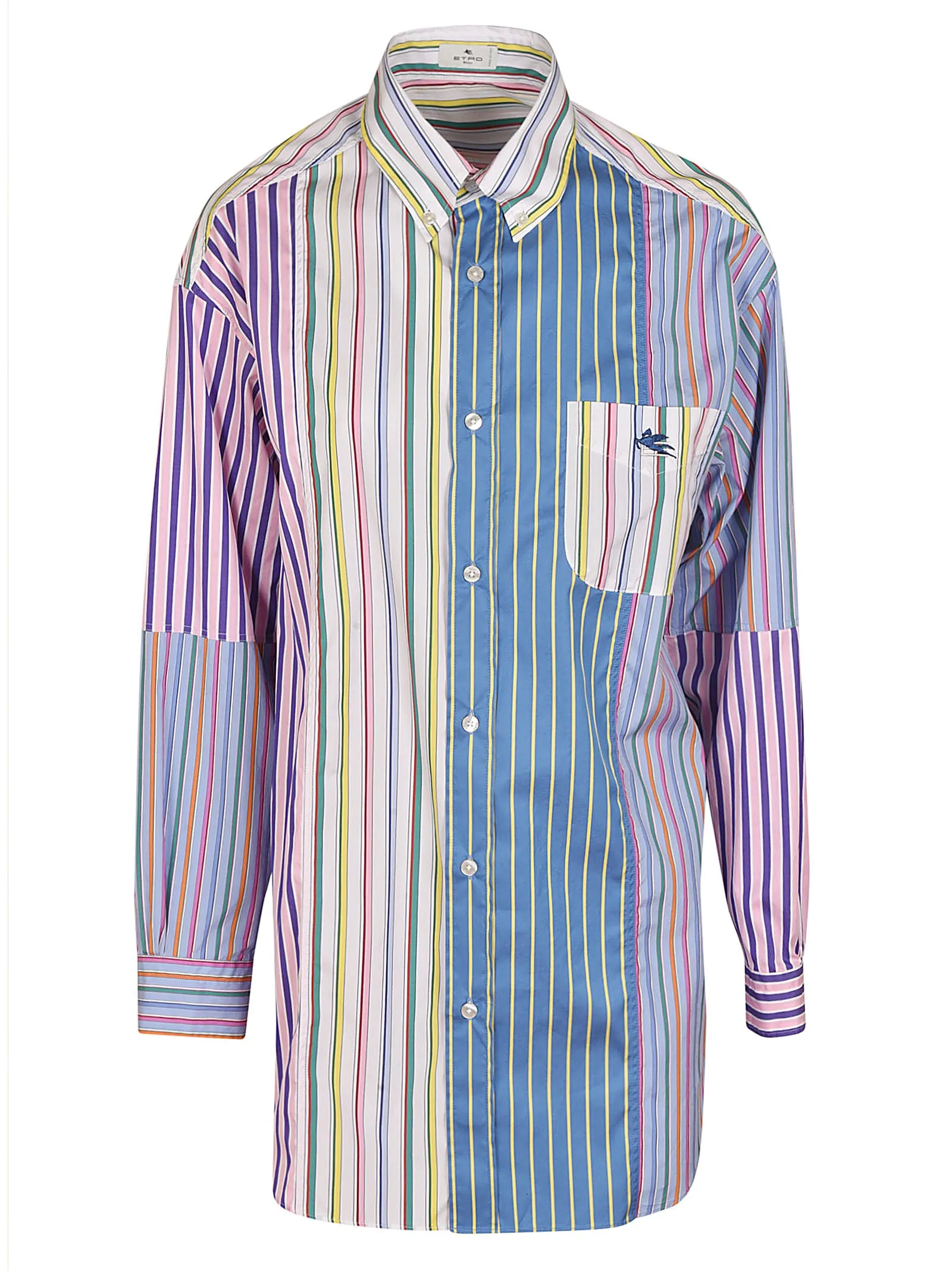 Etro Pegaso Embroidered Striped Long-Sleeved Shirt
