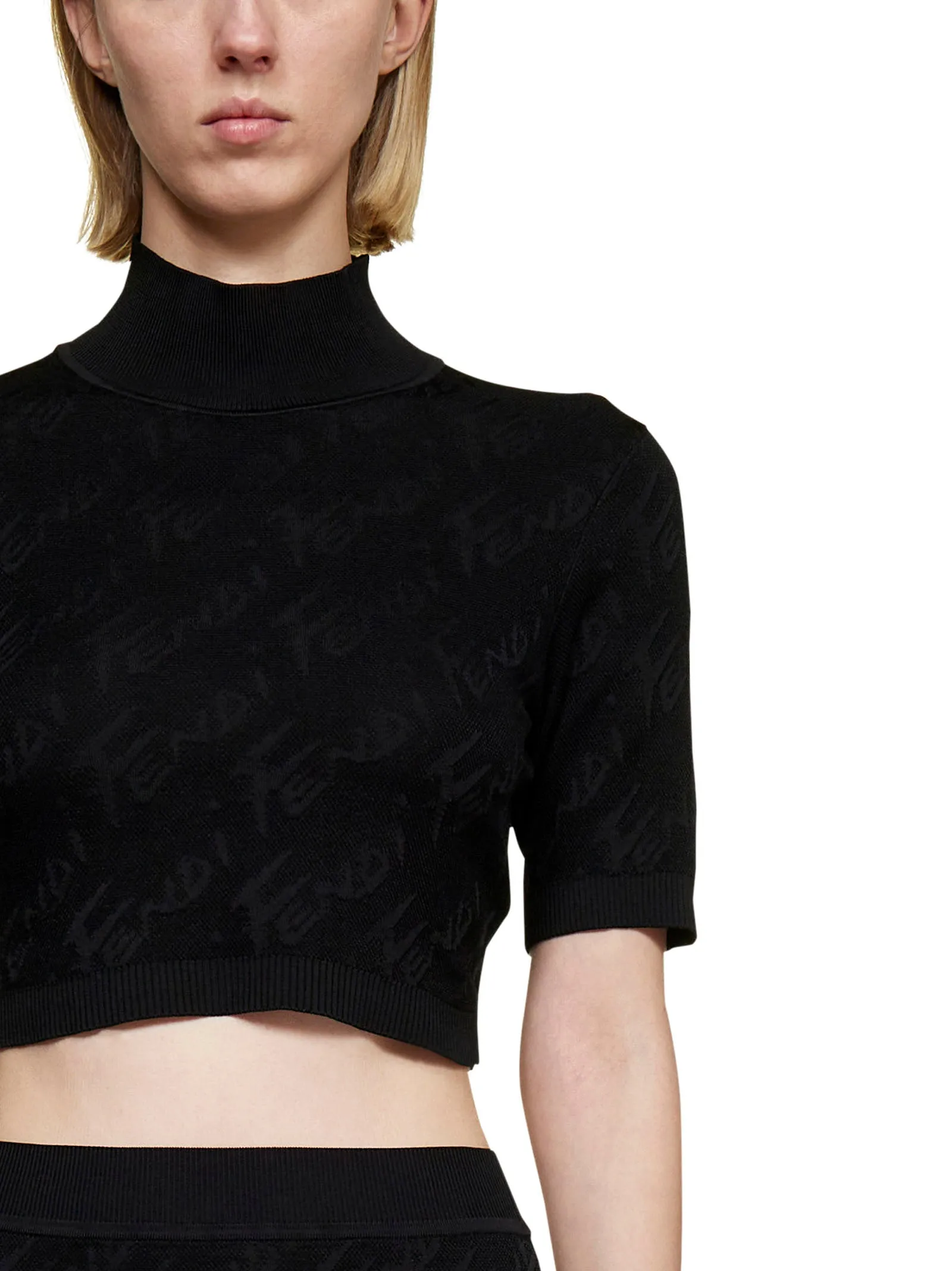 Fendi All-Over Fendi Brush Logo Top