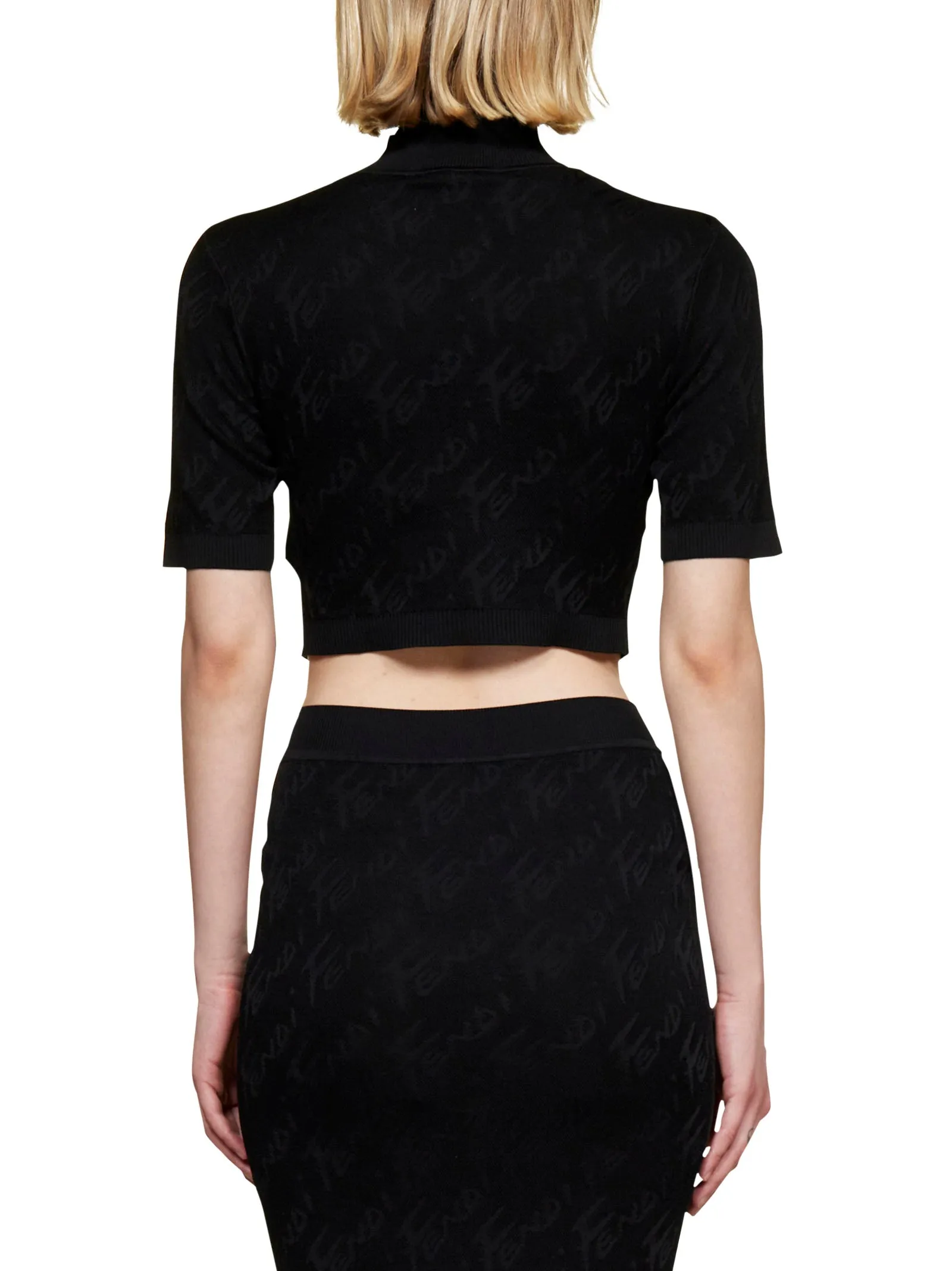 Fendi All-Over Fendi Brush Logo Top