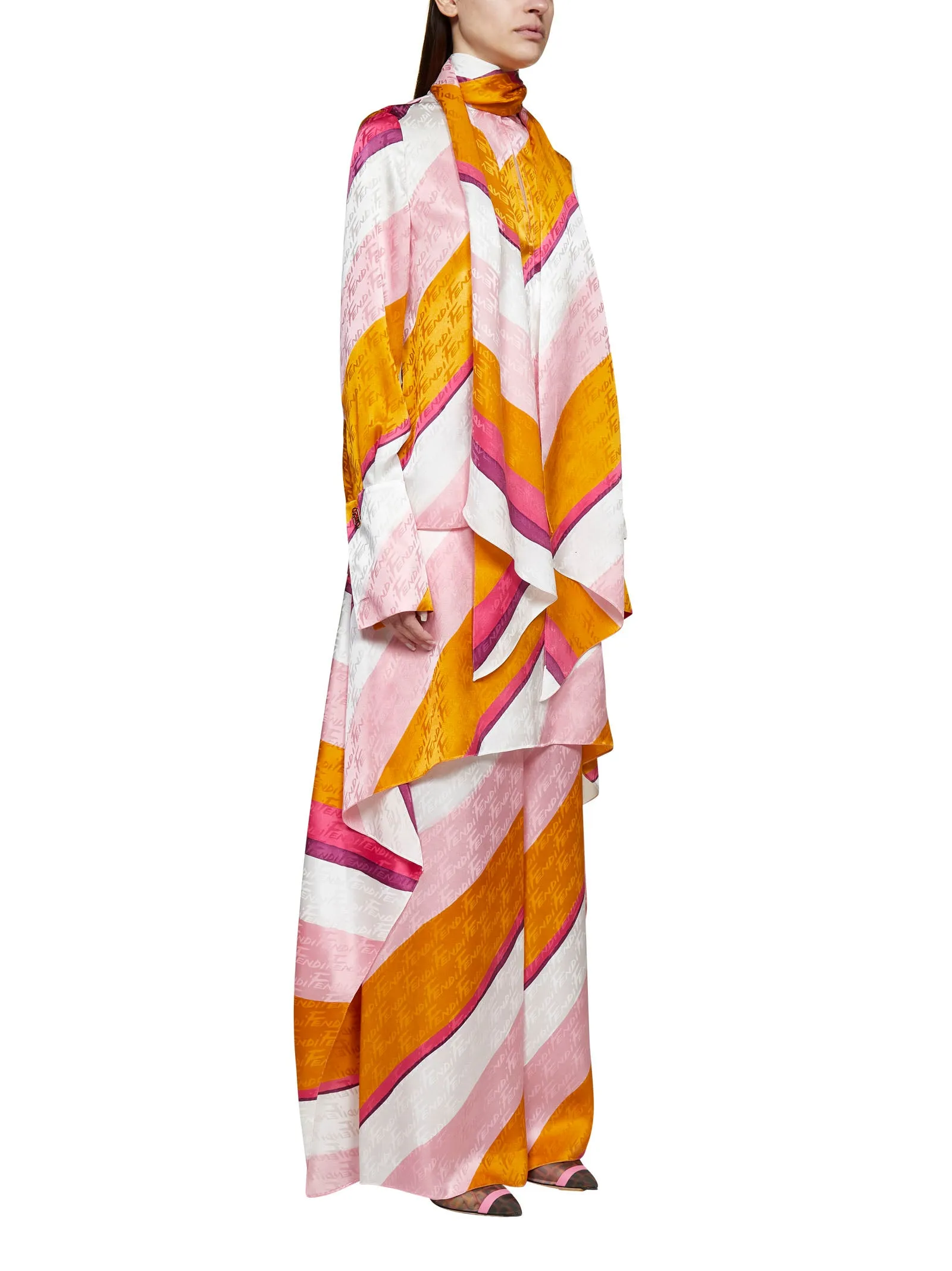 Fendi FF Color-Block Long-Sleeved Shirt