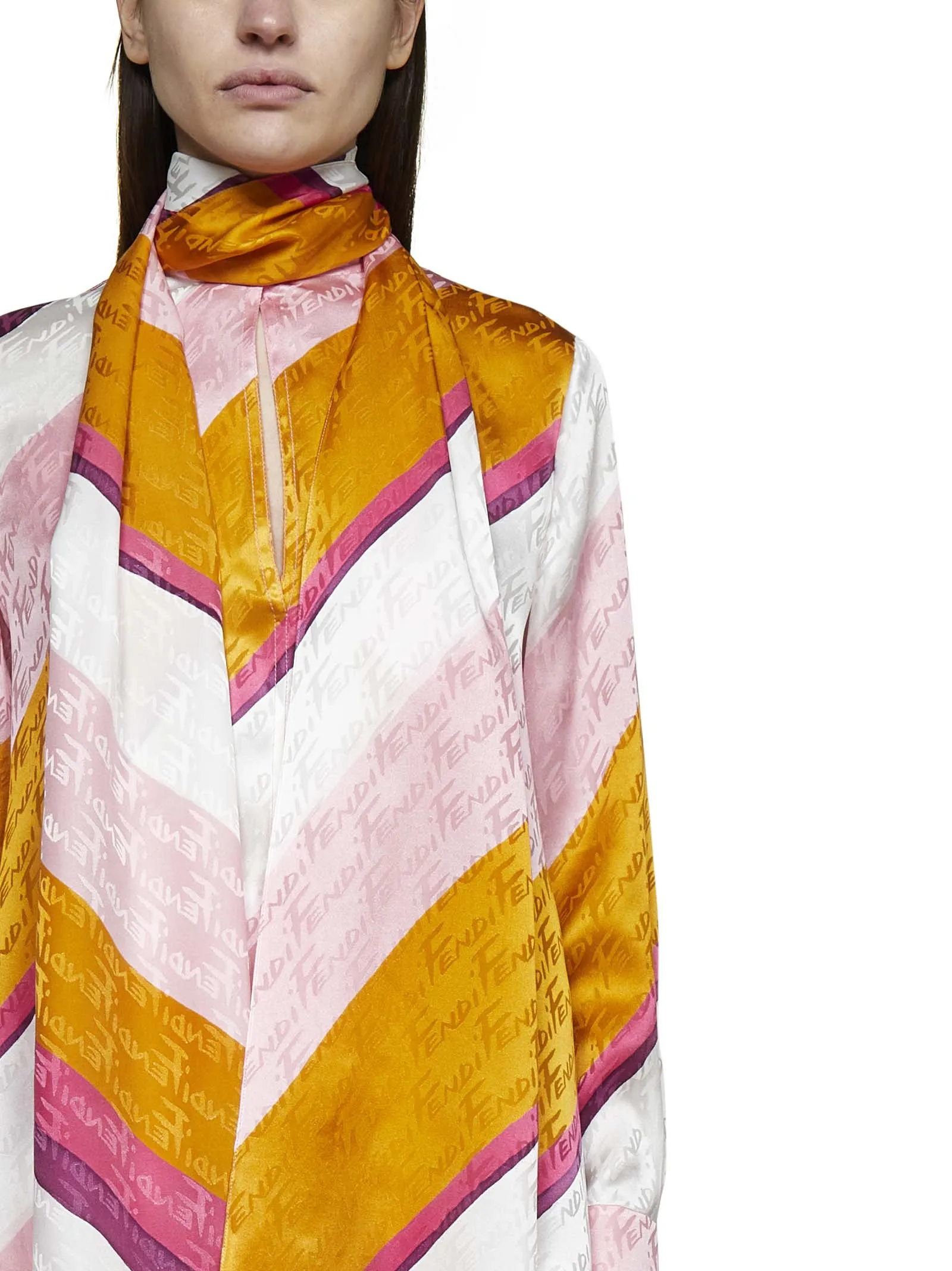 Fendi FF Color-Block Long-Sleeved Shirt