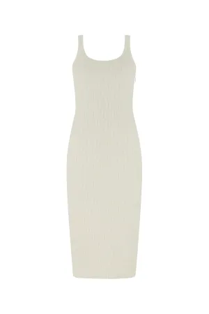 Fendi FF Embossed Sleeveless Midi Dress