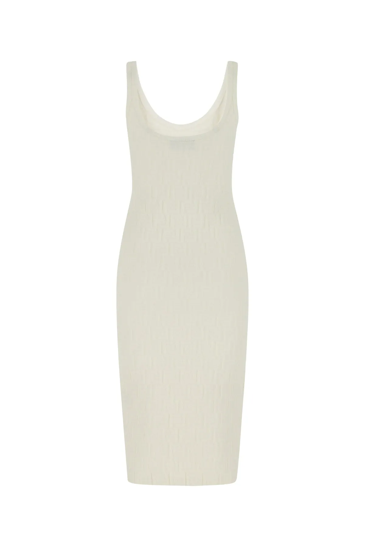 Fendi FF Embossed Sleeveless Midi Dress