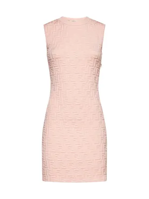 Fendi FF Embossed Sleeveless Midi Dress