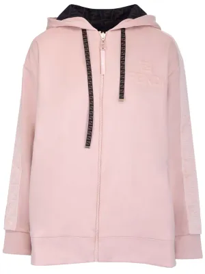 Fendi FF Logo Drawstring Zipped Hoodie