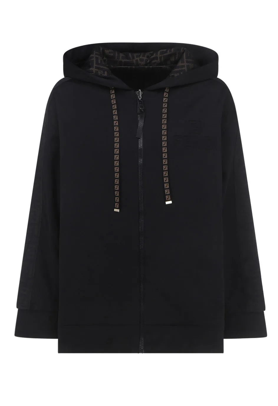 Fendi FF Motif Reversible Zipped Hoodie