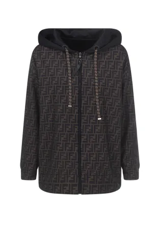 Fendi FF Motif Reversible Zipped Hoodie