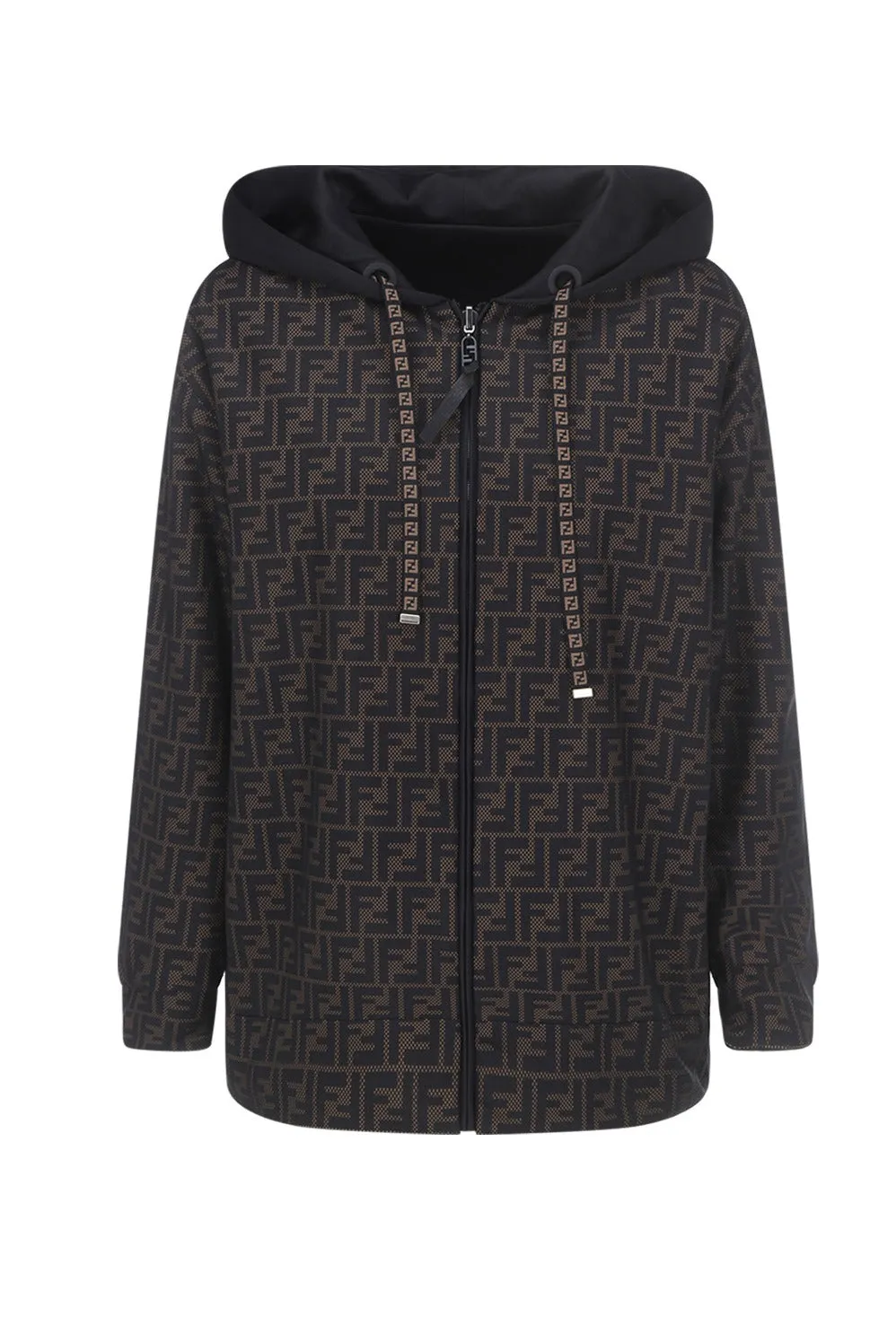 Fendi FF Motif Reversible Zipped Hoodie