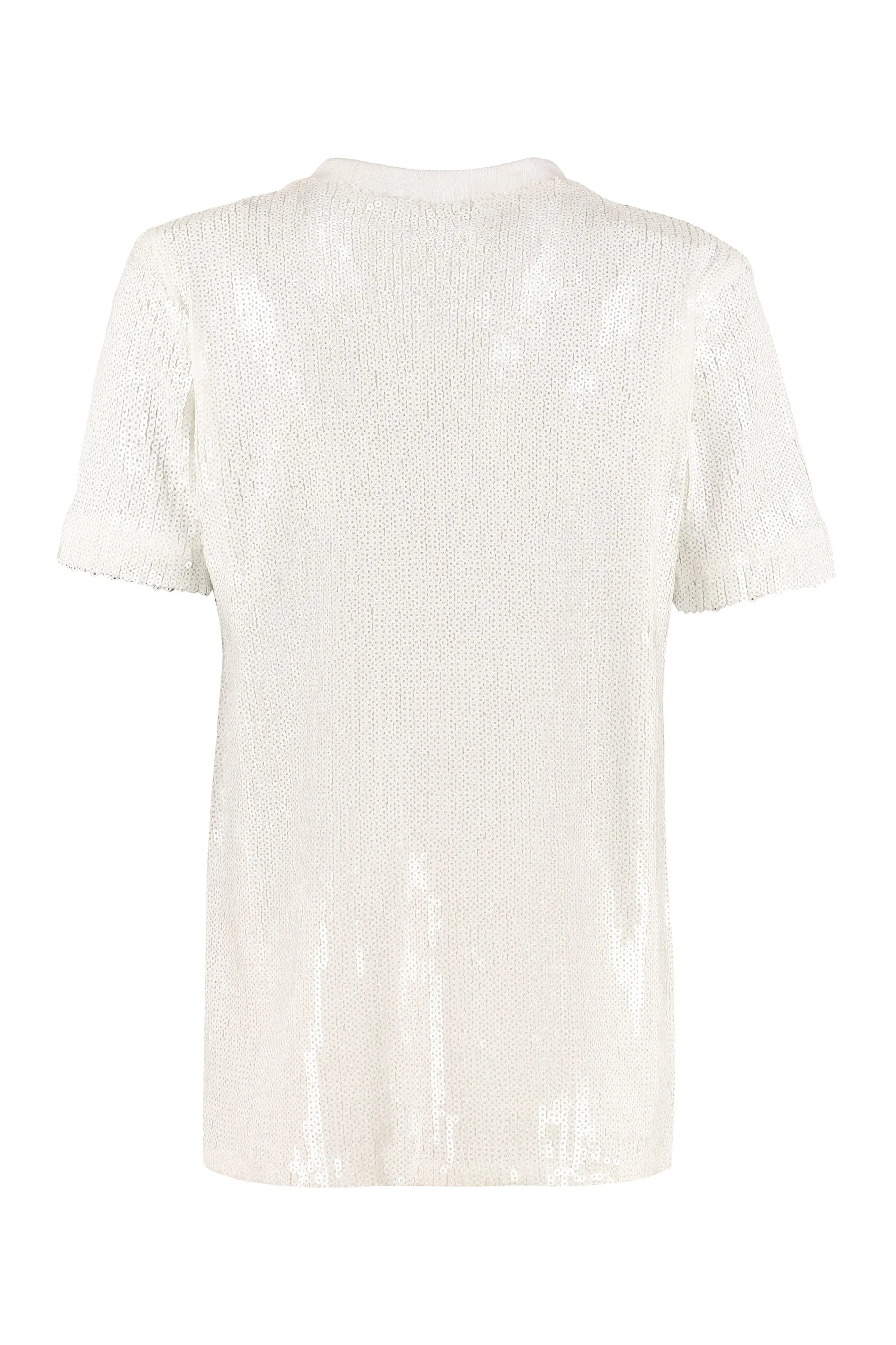 Fila Allover Sequin Logo Embellished Crewneck T-Shirt
