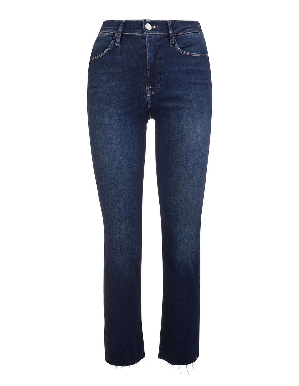 Frame Button Detailed Cropped Skinny Jeans